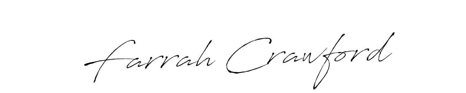 Create a beautiful signature design for name Farrah Crawford. With this signature (Antro_Vectra) fonts, you can make a handwritten signature for free. Farrah Crawford signature style 6 images and pictures png