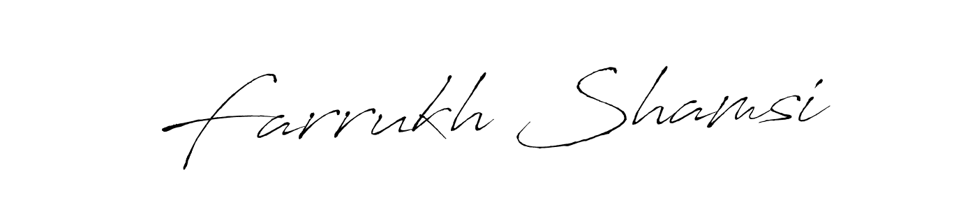 How to make Farrukh Shamsi name signature. Use Antro_Vectra style for creating short signs online. This is the latest handwritten sign. Farrukh Shamsi signature style 6 images and pictures png