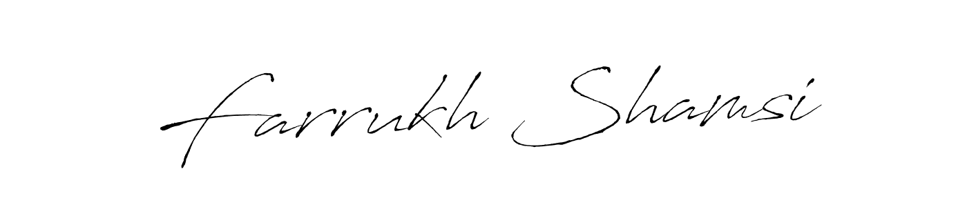 Design your own signature with our free online signature maker. With this signature software, you can create a handwritten (Antro_Vectra) signature for name Farrukh Shamsi. Farrukh Shamsi signature style 6 images and pictures png