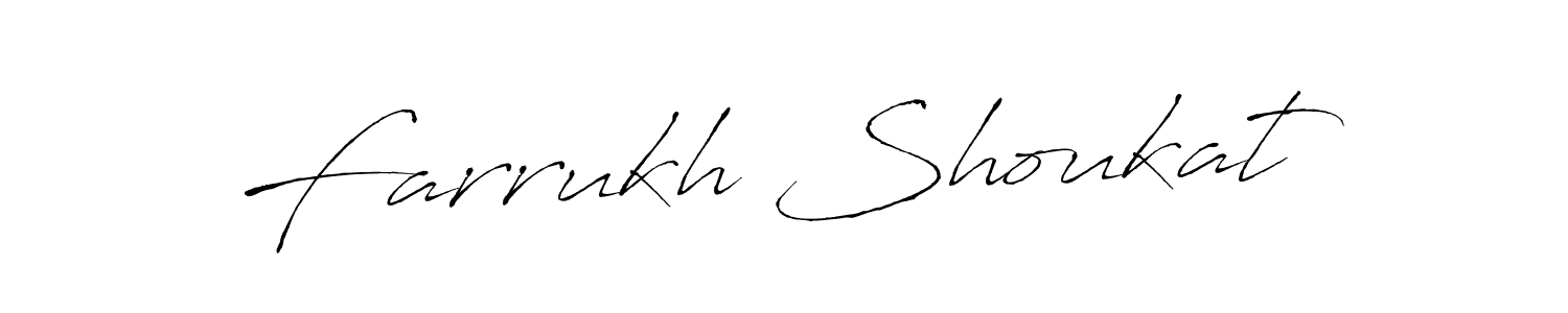 Design your own signature with our free online signature maker. With this signature software, you can create a handwritten (Antro_Vectra) signature for name Farrukh Shoukat. Farrukh Shoukat signature style 6 images and pictures png