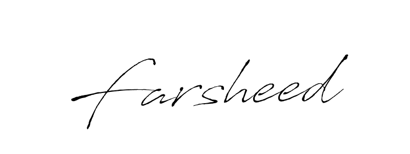 Design your own signature with our free online signature maker. With this signature software, you can create a handwritten (Antro_Vectra) signature for name Farsheed. Farsheed signature style 6 images and pictures png