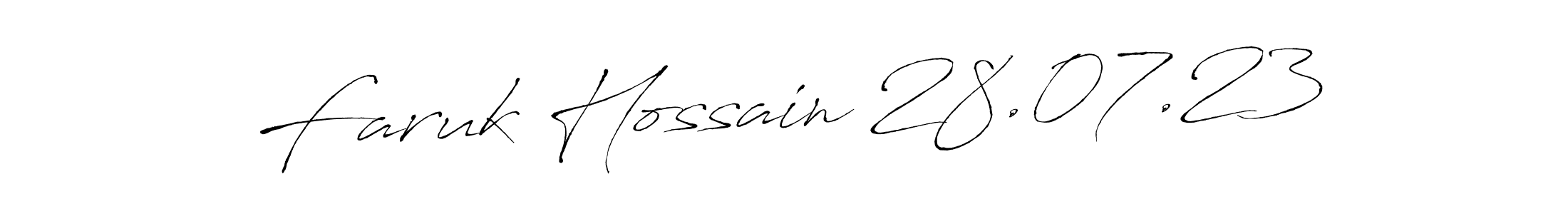 Make a beautiful signature design for name Faruk Hossain 28.07.23. With this signature (Antro_Vectra) style, you can create a handwritten signature for free. Faruk Hossain 28.07.23 signature style 6 images and pictures png