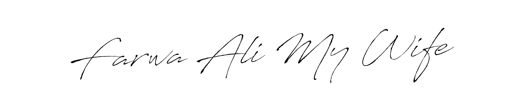 Design your own signature with our free online signature maker. With this signature software, you can create a handwritten (Antro_Vectra) signature for name Farwa Ali My Wife. Farwa Ali My Wife signature style 6 images and pictures png