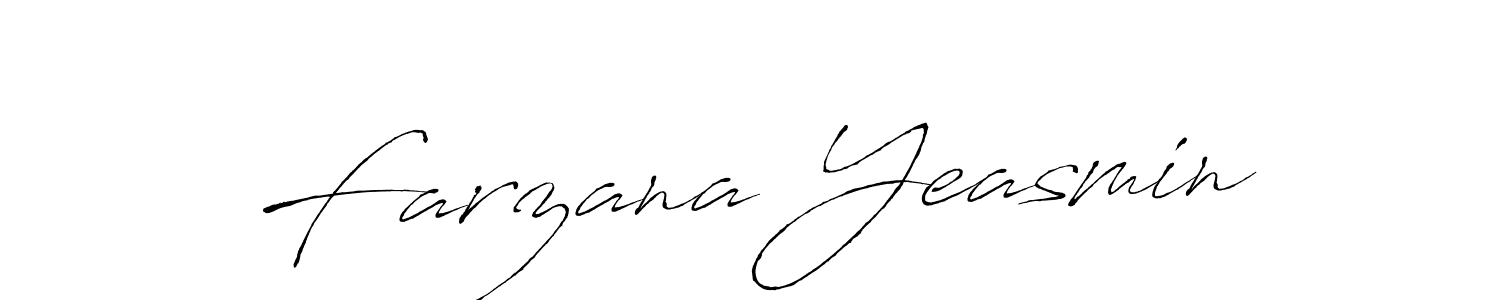 Make a beautiful signature design for name Farzana Yeasmin. With this signature (Antro_Vectra) style, you can create a handwritten signature for free. Farzana Yeasmin signature style 6 images and pictures png