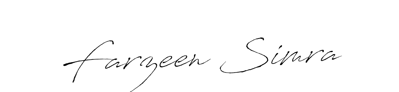 Make a beautiful signature design for name Farzeen Simra. With this signature (Antro_Vectra) style, you can create a handwritten signature for free. Farzeen Simra signature style 6 images and pictures png