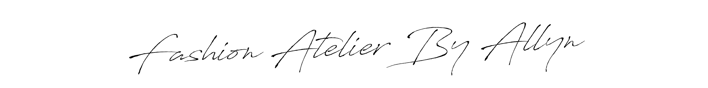 Similarly Antro_Vectra is the best handwritten signature design. Signature creator online .You can use it as an online autograph creator for name Fashion Atelier By Allyn. Fashion Atelier By Allyn signature style 6 images and pictures png