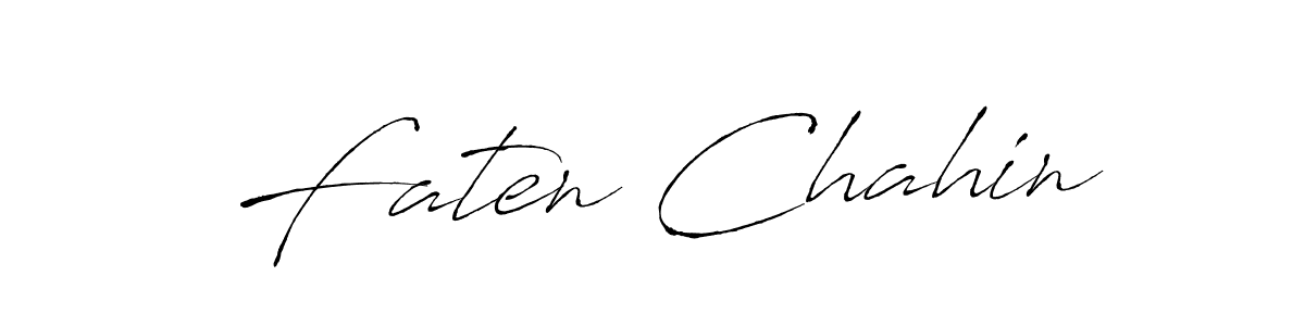 if you are searching for the best signature style for your name Faten Chahin. so please give up your signature search. here we have designed multiple signature styles  using Antro_Vectra. Faten Chahin signature style 6 images and pictures png