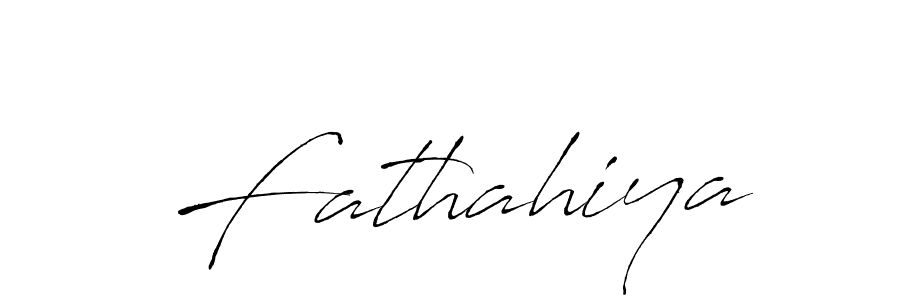 Design your own signature with our free online signature maker. With this signature software, you can create a handwritten (Antro_Vectra) signature for name Fathahiya. Fathahiya signature style 6 images and pictures png