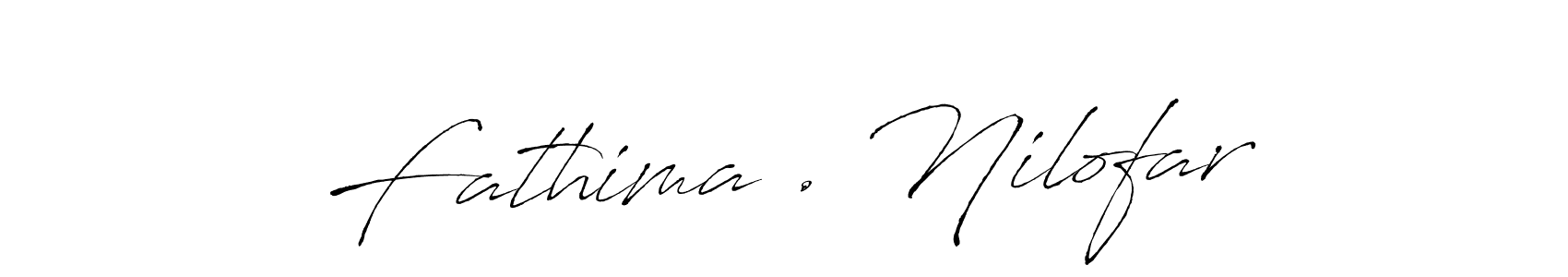 The best way (Antro_Vectra) to make a short signature is to pick only two or three words in your name. The name Fathima . Nilofar include a total of six letters. For converting this name. Fathima . Nilofar signature style 6 images and pictures png