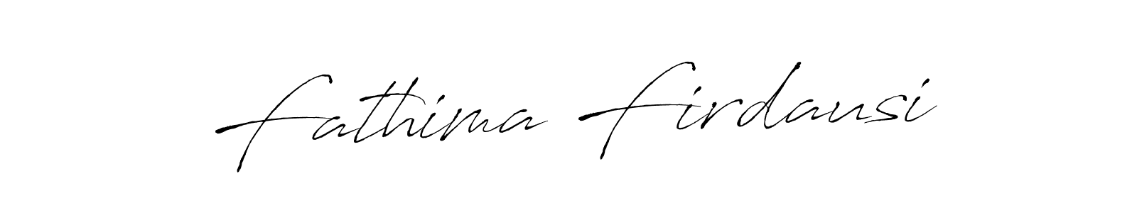 How to make Fathima Firdausi signature? Antro_Vectra is a professional autograph style. Create handwritten signature for Fathima Firdausi name. Fathima Firdausi signature style 6 images and pictures png