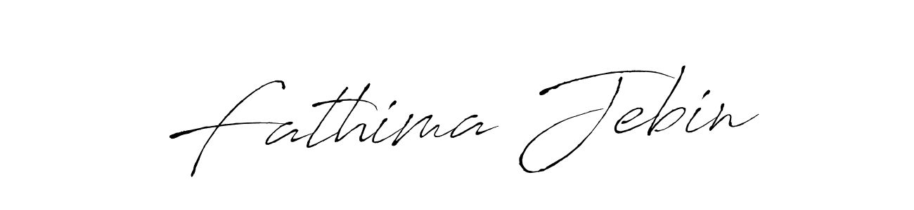 Design your own signature with our free online signature maker. With this signature software, you can create a handwritten (Antro_Vectra) signature for name Fathima Jebin. Fathima Jebin signature style 6 images and pictures png