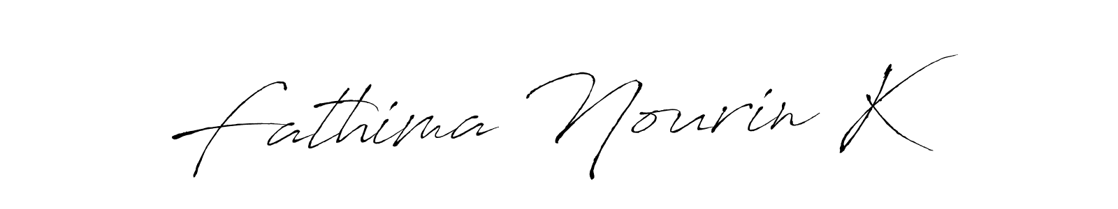 Make a beautiful signature design for name Fathima Nourin K. With this signature (Antro_Vectra) style, you can create a handwritten signature for free. Fathima Nourin K signature style 6 images and pictures png