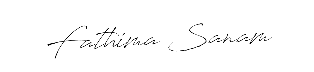 Make a beautiful signature design for name Fathima Sanam. With this signature (Antro_Vectra) style, you can create a handwritten signature for free. Fathima Sanam signature style 6 images and pictures png