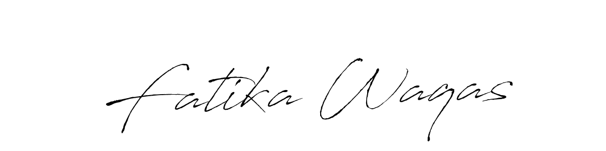 How to make Fatika Waqas name signature. Use Antro_Vectra style for creating short signs online. This is the latest handwritten sign. Fatika Waqas signature style 6 images and pictures png