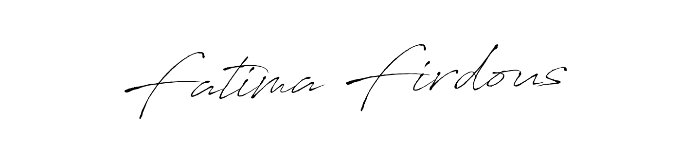 Make a beautiful signature design for name Fatima Firdous. With this signature (Antro_Vectra) style, you can create a handwritten signature for free. Fatima Firdous signature style 6 images and pictures png