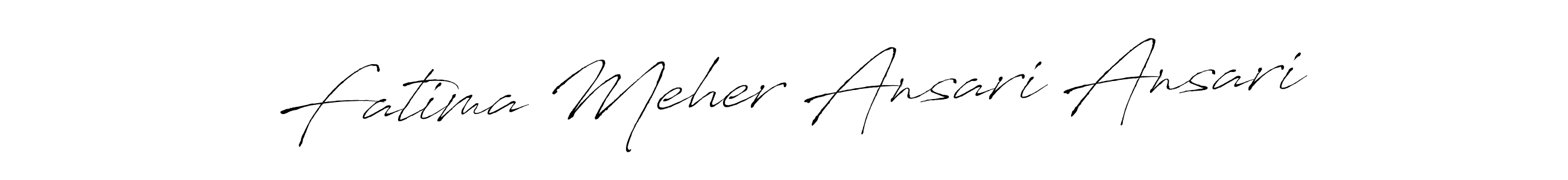 How to make Fatima Meher Ansari Ansari name signature. Use Antro_Vectra style for creating short signs online. This is the latest handwritten sign. Fatima Meher Ansari Ansari signature style 6 images and pictures png