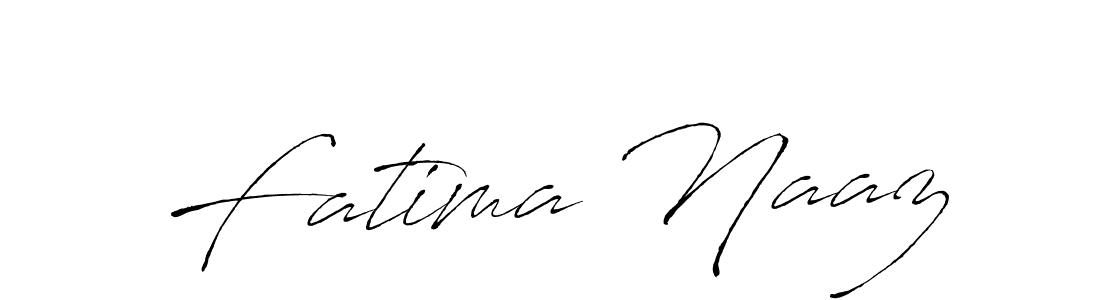 How to make Fatima Naaz name signature. Use Antro_Vectra style for creating short signs online. This is the latest handwritten sign. Fatima Naaz signature style 6 images and pictures png