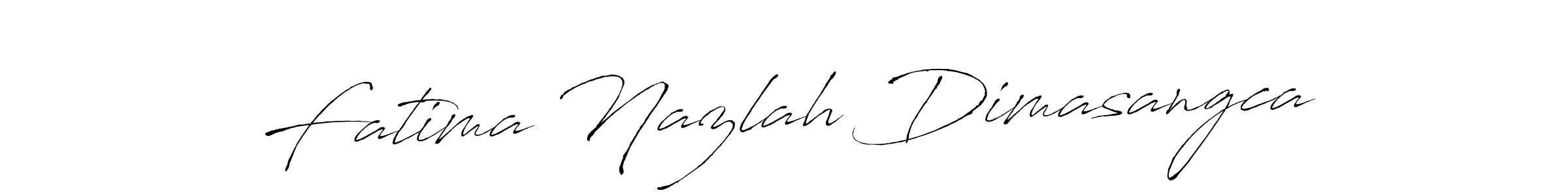 Create a beautiful signature design for name Fatima Nazlah Dimasangca. With this signature (Antro_Vectra) fonts, you can make a handwritten signature for free. Fatima Nazlah Dimasangca signature style 6 images and pictures png