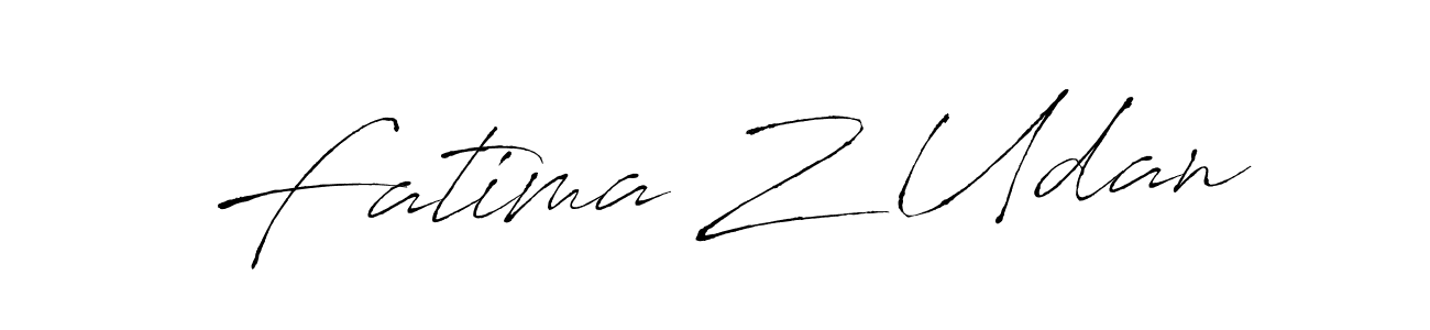 How to make Fatima Z Udan name signature. Use Antro_Vectra style for creating short signs online. This is the latest handwritten sign. Fatima Z Udan signature style 6 images and pictures png