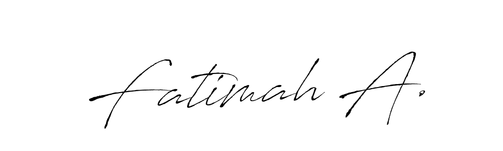 How to make Fatimah A. name signature. Use Antro_Vectra style for creating short signs online. This is the latest handwritten sign. Fatimah A. signature style 6 images and pictures png