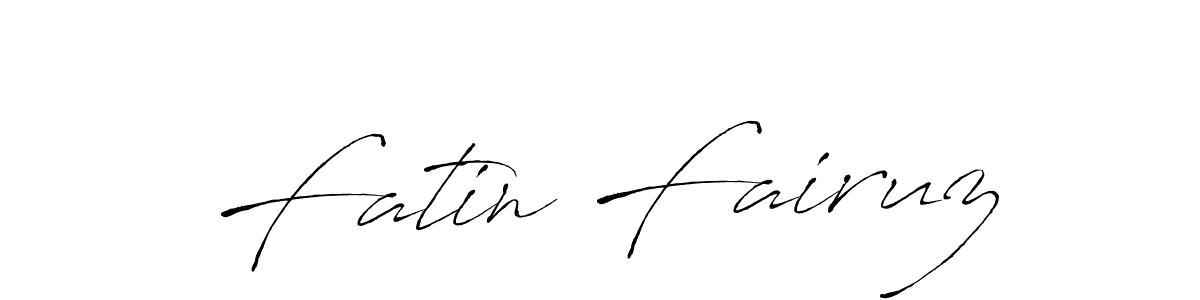 How to make Fatin Fairuz signature? Antro_Vectra is a professional autograph style. Create handwritten signature for Fatin Fairuz name. Fatin Fairuz signature style 6 images and pictures png