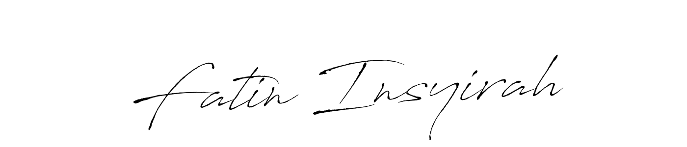 How to make Fatin Insyirah name signature. Use Antro_Vectra style for creating short signs online. This is the latest handwritten sign. Fatin Insyirah signature style 6 images and pictures png