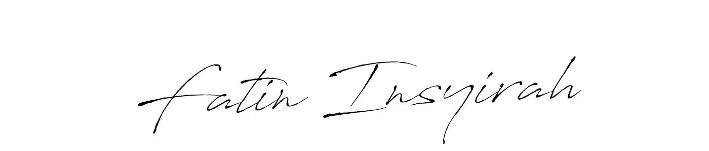 Create a beautiful signature design for name Fatin Insyirah. With this signature (Antro_Vectra) fonts, you can make a handwritten signature for free. Fatin Insyirah signature style 6 images and pictures png