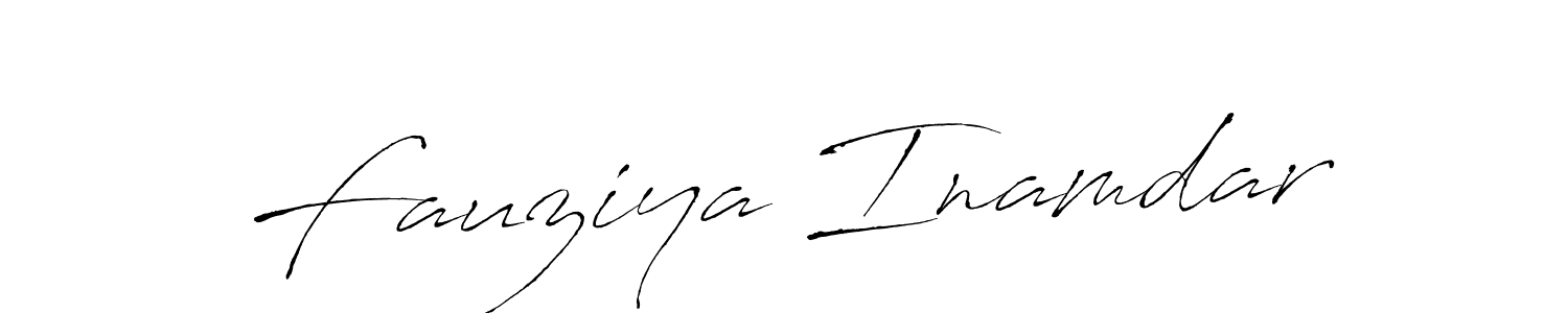 How to make Fauziya Inamdar name signature. Use Antro_Vectra style for creating short signs online. This is the latest handwritten sign. Fauziya Inamdar signature style 6 images and pictures png