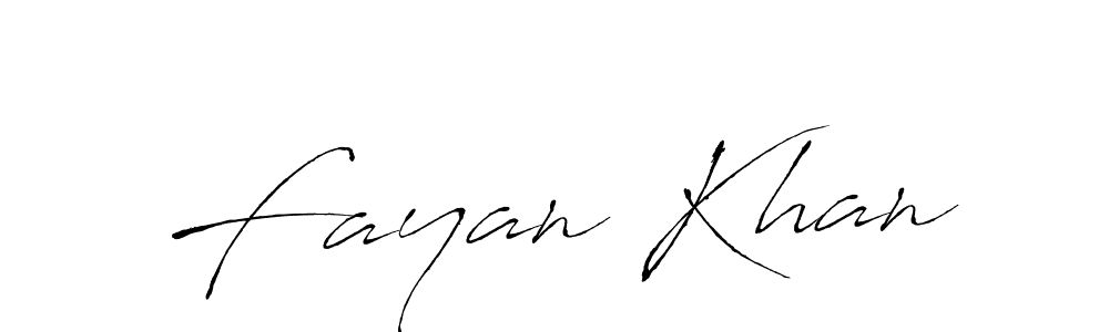 Design your own signature with our free online signature maker. With this signature software, you can create a handwritten (Antro_Vectra) signature for name Fayan Khan. Fayan Khan signature style 6 images and pictures png