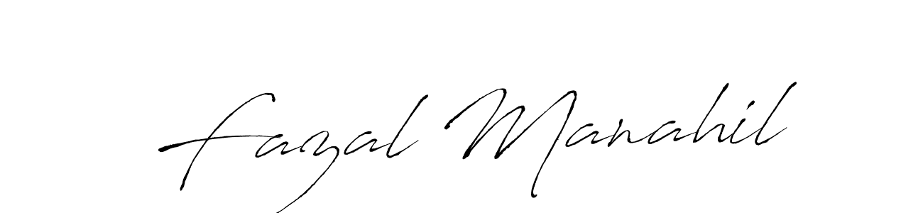 Make a beautiful signature design for name Fazal Manahil. With this signature (Antro_Vectra) style, you can create a handwritten signature for free. Fazal Manahil signature style 6 images and pictures png