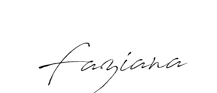 Design your own signature with our free online signature maker. With this signature software, you can create a handwritten (Antro_Vectra) signature for name Faziana. Faziana signature style 6 images and pictures png