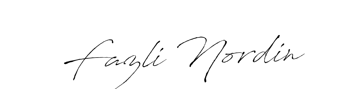 Design your own signature with our free online signature maker. With this signature software, you can create a handwritten (Antro_Vectra) signature for name Fazli Nordin. Fazli Nordin signature style 6 images and pictures png