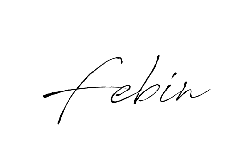 The best way (Antro_Vectra) to make a short signature is to pick only two or three words in your name. The name Febin include a total of six letters. For converting this name. Febin signature style 6 images and pictures png