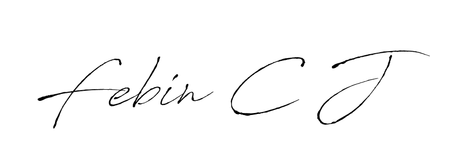 Febin C J stylish signature style. Best Handwritten Sign (Antro_Vectra) for my name. Handwritten Signature Collection Ideas for my name Febin C J. Febin C J signature style 6 images and pictures png