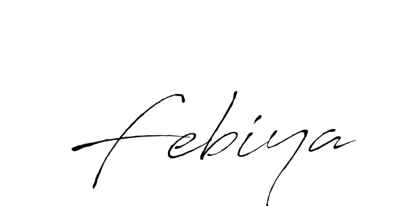 Use a signature maker to create a handwritten signature online. With this signature software, you can design (Antro_Vectra) your own signature for name Febiya. Febiya signature style 6 images and pictures png