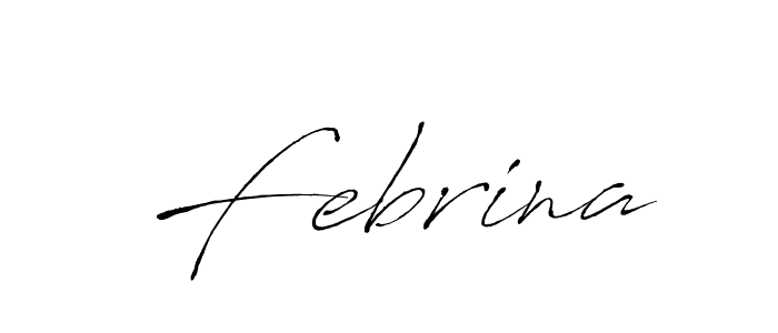 Make a beautiful signature design for name Febrina. With this signature (Antro_Vectra) style, you can create a handwritten signature for free. Febrina signature style 6 images and pictures png