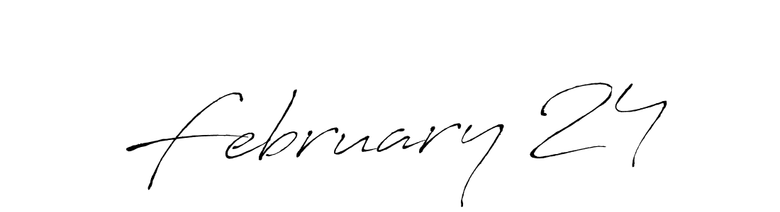 How to make February 24 name signature. Use Antro_Vectra style for creating short signs online. This is the latest handwritten sign. February 24 signature style 6 images and pictures png