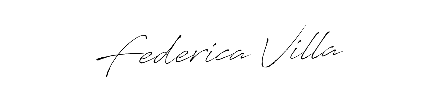 Federica Villa stylish signature style. Best Handwritten Sign (Antro_Vectra) for my name. Handwritten Signature Collection Ideas for my name Federica Villa. Federica Villa signature style 6 images and pictures png