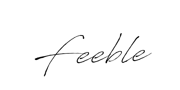 Create a beautiful signature design for name Feeble. With this signature (Antro_Vectra) fonts, you can make a handwritten signature for free. Feeble signature style 6 images and pictures png