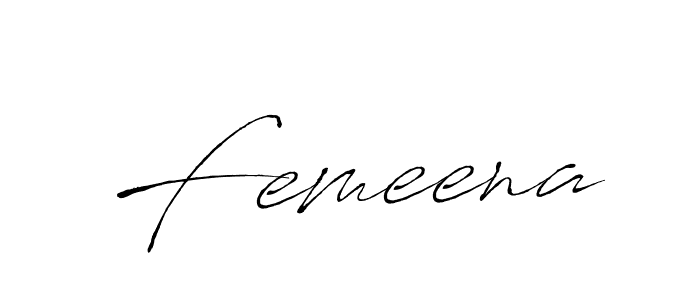 Make a beautiful signature design for name Femeena. With this signature (Antro_Vectra) style, you can create a handwritten signature for free. Femeena signature style 6 images and pictures png