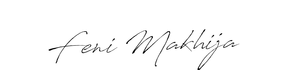 Make a beautiful signature design for name Feni Makhija. With this signature (Antro_Vectra) style, you can create a handwritten signature for free. Feni Makhija signature style 6 images and pictures png