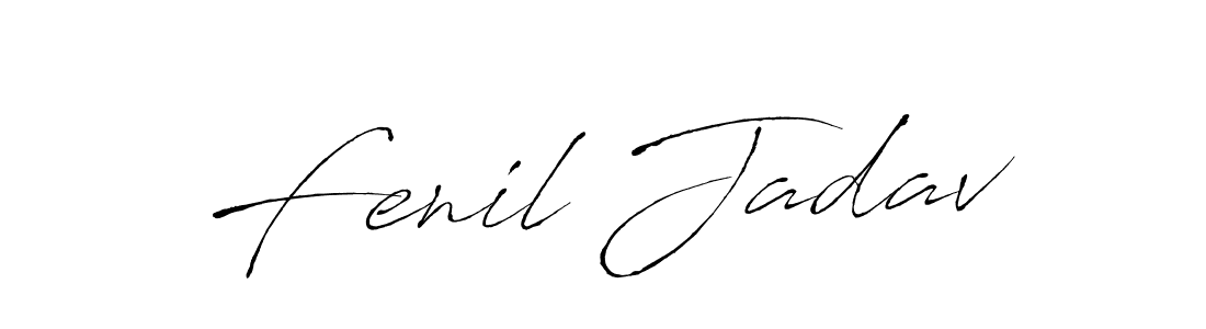 How to make Fenil Jadav name signature. Use Antro_Vectra style for creating short signs online. This is the latest handwritten sign. Fenil Jadav signature style 6 images and pictures png