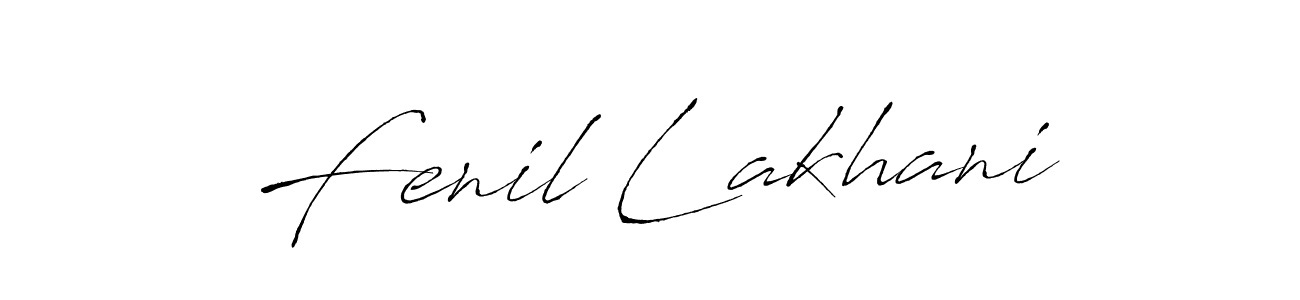 Fenil Lakhani stylish signature style. Best Handwritten Sign (Antro_Vectra) for my name. Handwritten Signature Collection Ideas for my name Fenil Lakhani. Fenil Lakhani signature style 6 images and pictures png