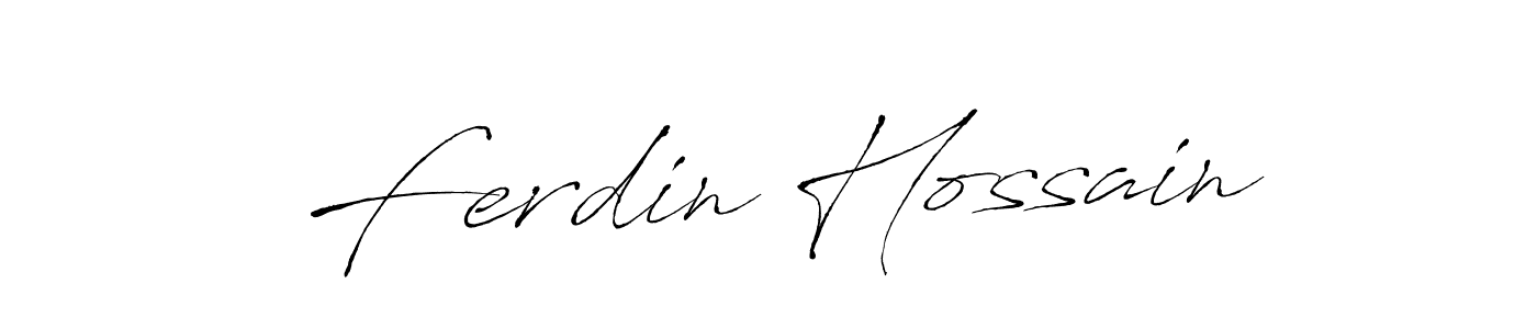 How to make Ferdin Hossain signature? Antro_Vectra is a professional autograph style. Create handwritten signature for Ferdin Hossain name. Ferdin Hossain signature style 6 images and pictures png