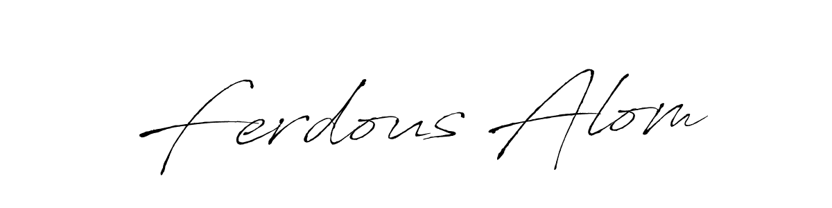 How to make Ferdous Alom name signature. Use Antro_Vectra style for creating short signs online. This is the latest handwritten sign. Ferdous Alom signature style 6 images and pictures png