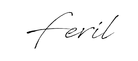 Create an unforgettable impression when signing with Feril name styled in Antro_Vectra typography. 100% free online generator. Feril signature style 6 images and pictures png