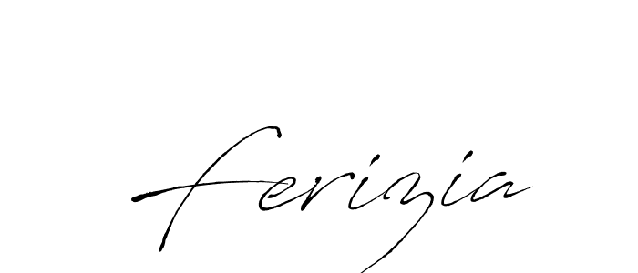 Design your own signature with our free online signature maker. With this signature software, you can create a handwritten (Antro_Vectra) signature for name Ferizia. Ferizia signature style 6 images and pictures png