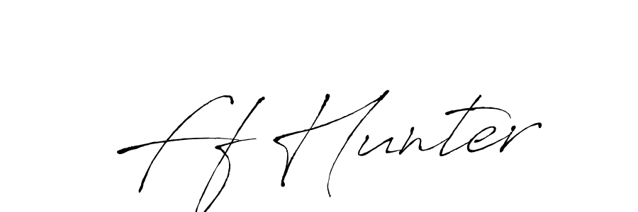 Create a beautiful signature design for name Ff Hunter. With this signature (Antro_Vectra) fonts, you can make a handwritten signature for free. Ff Hunter signature style 6 images and pictures png