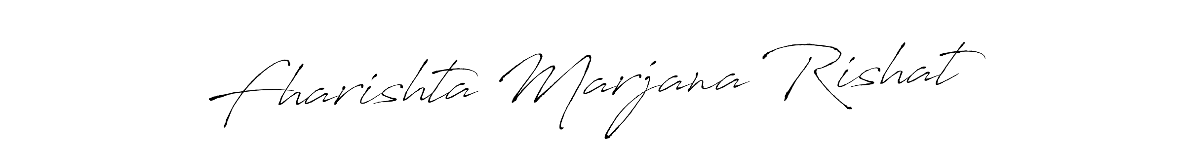 Create a beautiful signature design for name Fharishta Marjana Rishat. With this signature (Antro_Vectra) fonts, you can make a handwritten signature for free. Fharishta Marjana Rishat signature style 6 images and pictures png