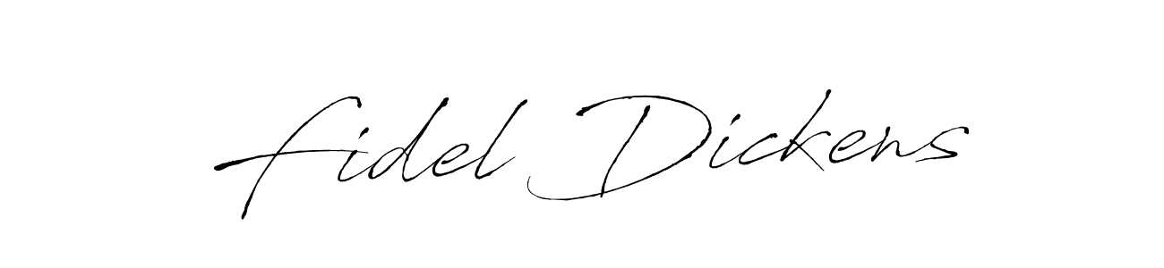 The best way (Antro_Vectra) to make a short signature is to pick only two or three words in your name. The name Fidel Dickens include a total of six letters. For converting this name. Fidel Dickens signature style 6 images and pictures png